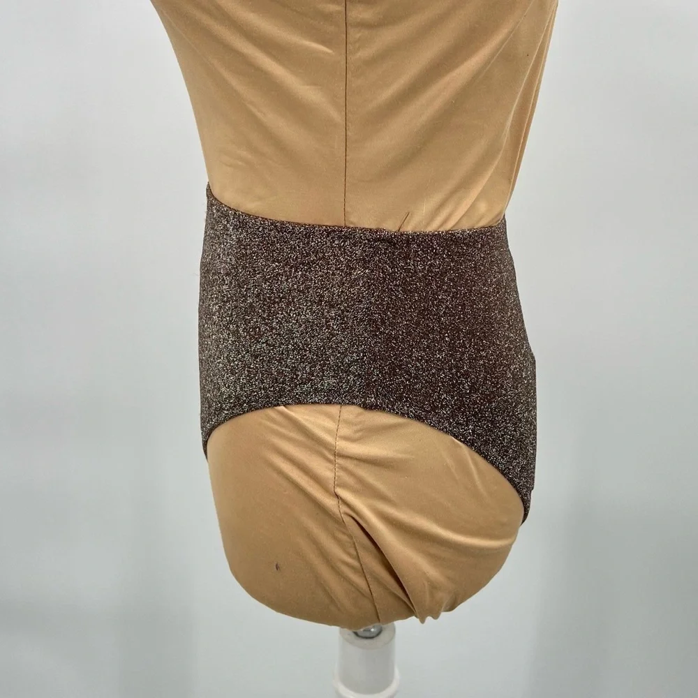NWT skims chocolate brown metallic shimmer highwaisted bikini bottoms XXS beach